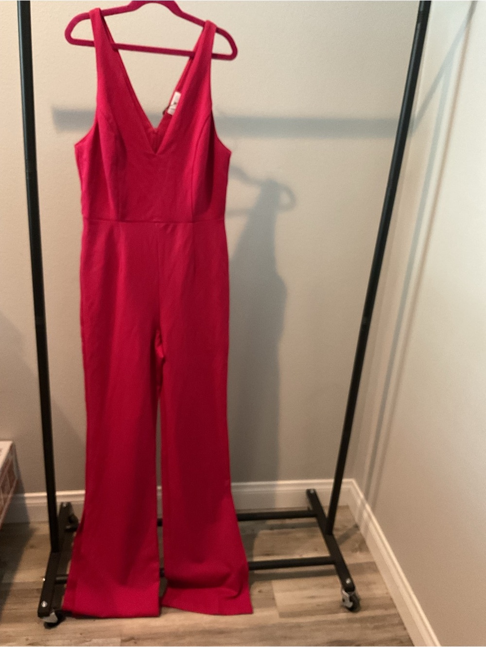 Socialite Hot Pink V-Neck Wide-Leg Jumpsuit